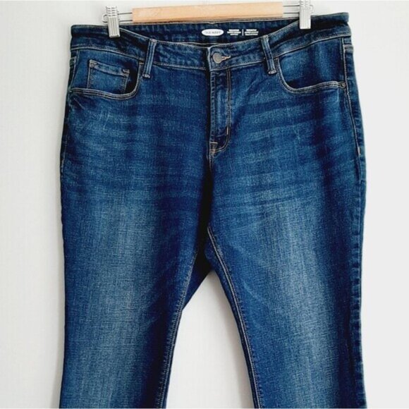 OLD NAVY | Rockstar Super Skinny Mid-Rise Crop Ankle Blue Jeans Sz 16 Petite - Picture 2 of 11